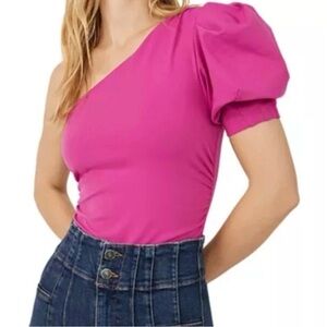 Intimately Free People Pink Something About You One Shoulder Body Suit Sz Small